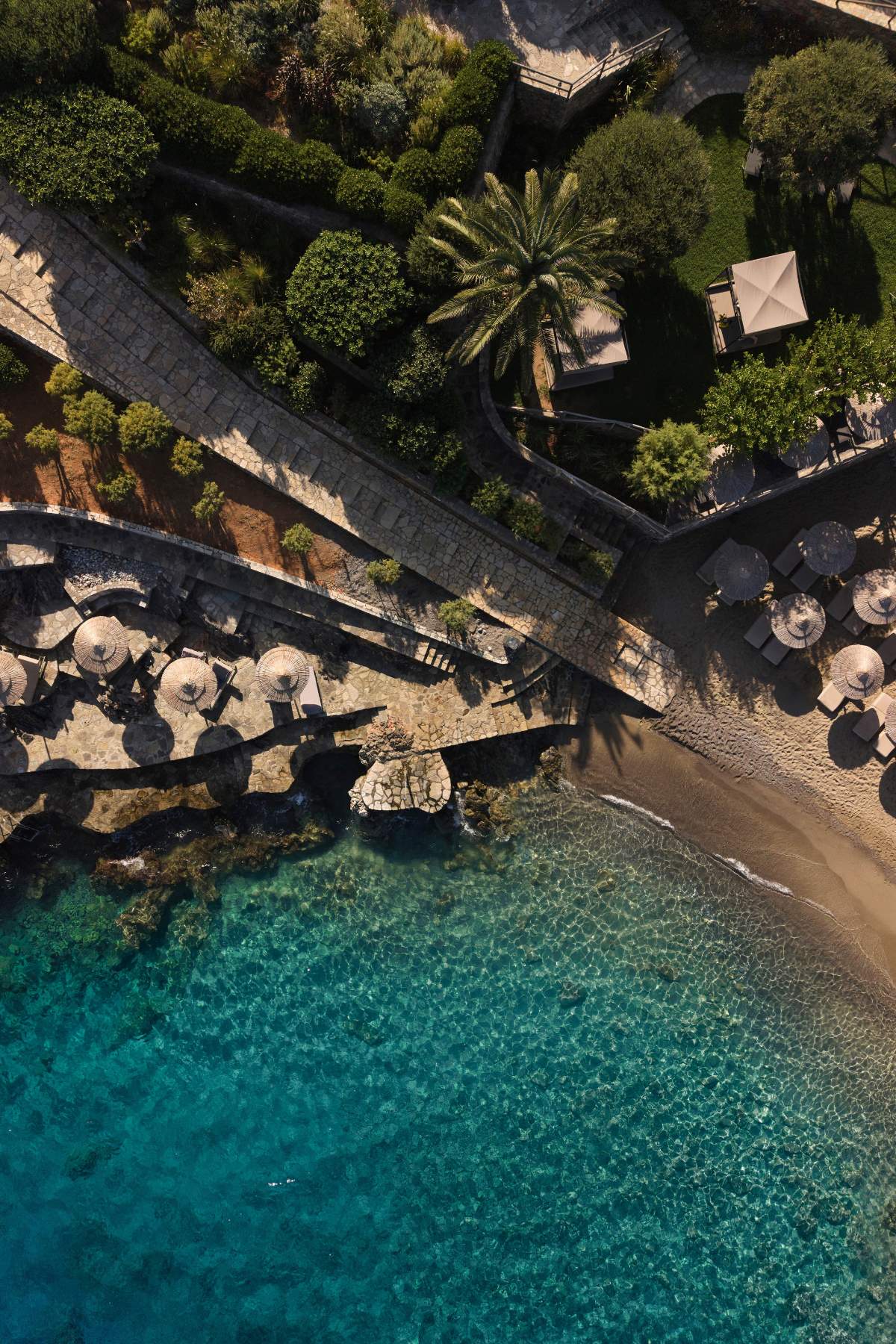 Minos Palace Resort Private Sandy Beach and Deck